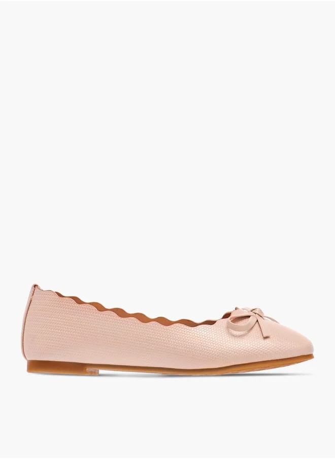 ميسي الصغيرة Girls Bow Embellished Slip-On Ballerina Shoes