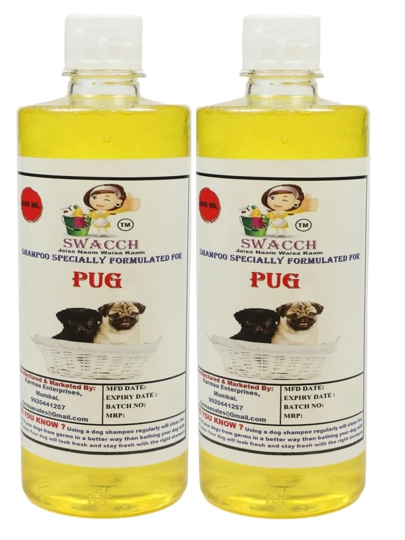 swacch Shampoo | Puppy Safe Shampoo | PH Balanced | Ditch to Itch for Pug Dog Shampoo 500ml Pack of 2 (Lemon) + Spike Ball Chew Toy Combo Pack - Image 2