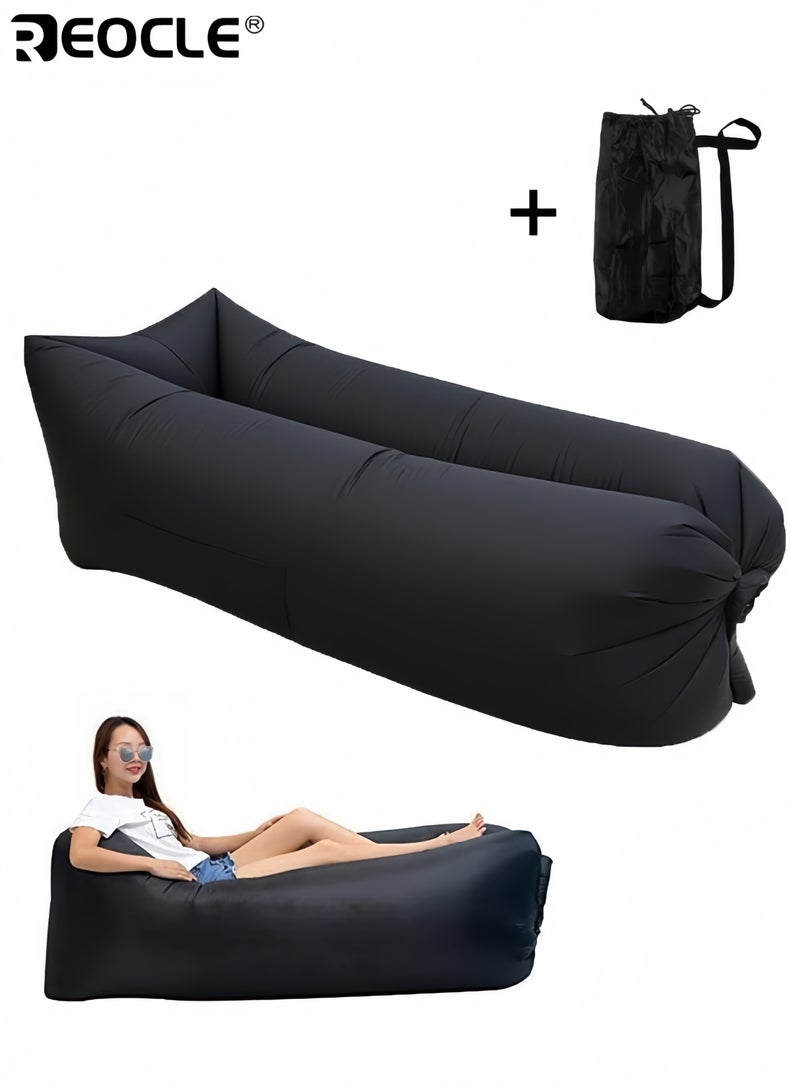 ريوكل أريكة هوائية قابلة للنفخ سريعة النفخ مصنوعة من بوليستر متين تصميم قابل للطي سهل التخزين مثالية للتخييم والشاطئ والحفلات الخارجية - Image 1
