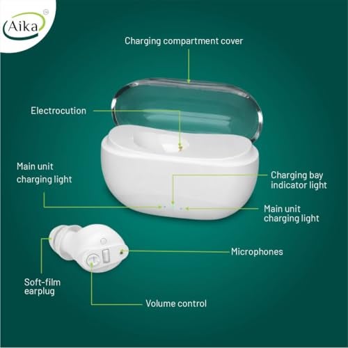 AIKA AG-7901 Wireless Rechargeable Hearing Aid – Digital Sound Amplifier for Adults & Seniors with up to 65% Hearing Loss (White, Single Ear) - Image 3