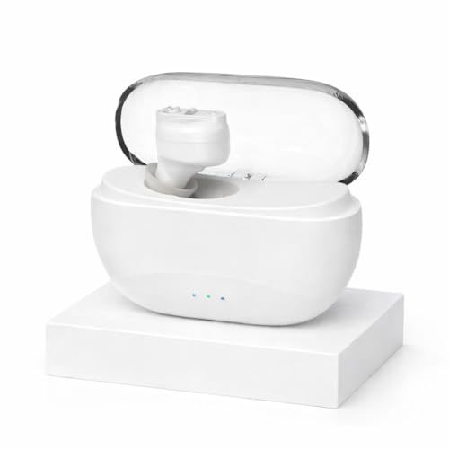 AIKA AG-7901 Wireless Rechargeable Hearing Aid – Digital Sound Amplifier for Adults & Seniors with up to 65% Hearing Loss (White, Single Ear) - Image 1
