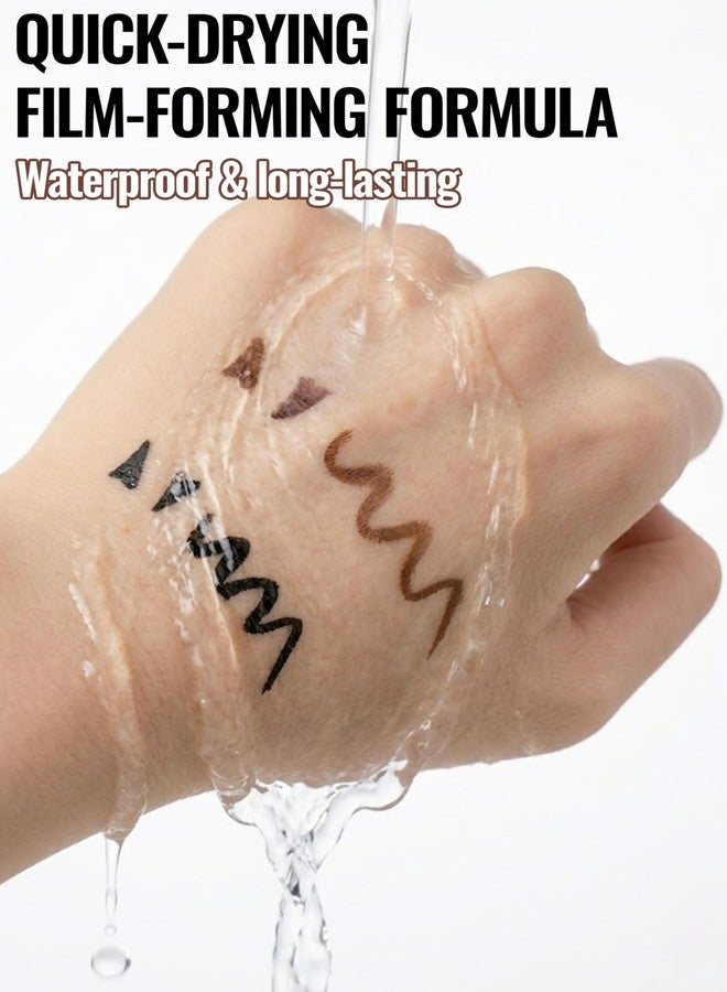 Erinde 3-in-1 Winged Eyeliner Stamp Pen, Left & Right Wing Stamp with Built-In Liquid Eyeliner, Waterproof Smudge-Resistant Cat Eye Stamp Eyeliner Wingliner for Beginners, Black - Image 5