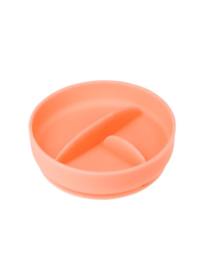 Olababy 100% Silicone Suction Plate | Toddler Plates with Suction | Divided Plates for Kids | Self Feeding Baby Essentials | Baby Registry Must Haves | Microwave Dinner Plates (Coral) - Image 1