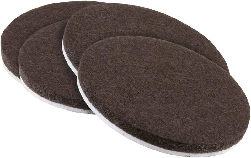 Soft Touch SoftTouch Heavy Duty 3 Inch Felt Furniture Pads - Brown, 4 Count for Hardwood Floor Protection - Image 1
