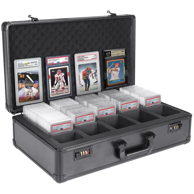 Graded Card Storage Box 5 Slots PSABGS Graded SlabsCollector Box for Trading  Sports Cards with Coded Lock Easy to CarryNo Card