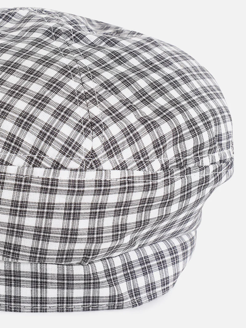 Haute Sauce Black & White Textured Beret Hat