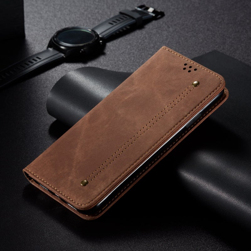 HuHa Case Cover For Nothing Phone 2A Denim Texture Casual Style Flip Leather Case(Brown) - Image 2