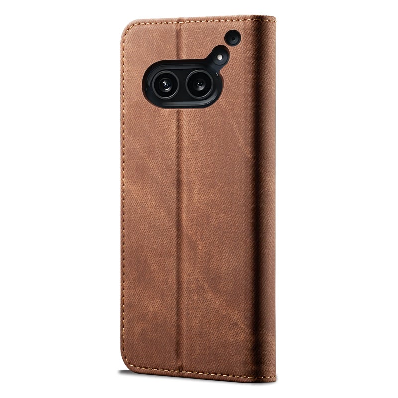 HuHa Case Cover For Nothing Phone 2A Denim Texture Casual Style Flip Leather Case(Brown) - Image 4
