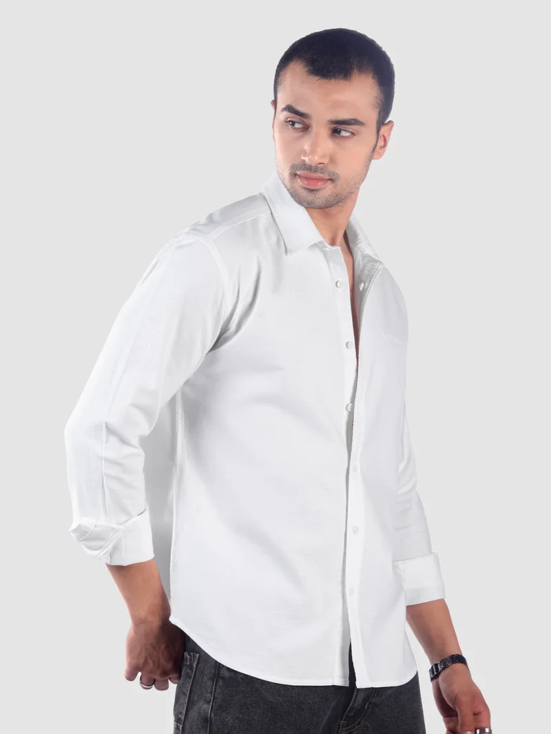 Beyoung White Oxford Cotton Shirt