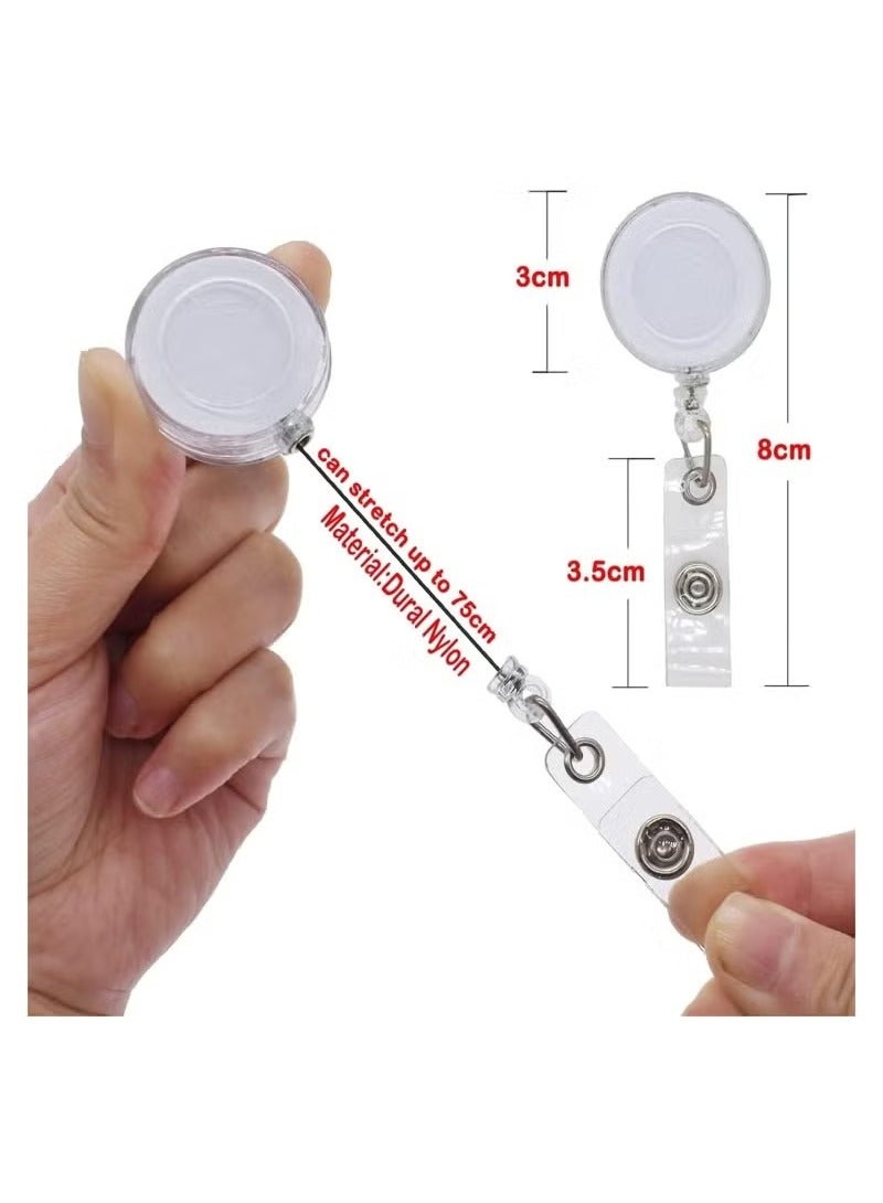 Badge Reel Holder 5 Packs Retractable Badge Holder Nurse Badge Reel Holder Id Badge Reels Clips Nursing Badge Reel for Nurses Doctor Hospital Office Worker Gifts - Image 2