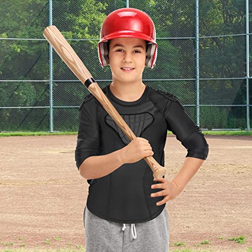 TUOYR Youth Boys Padded Shirt Padded Compression Sports Protective T-Shirt Rib Chest Protector Extreme Exercise - Image 3