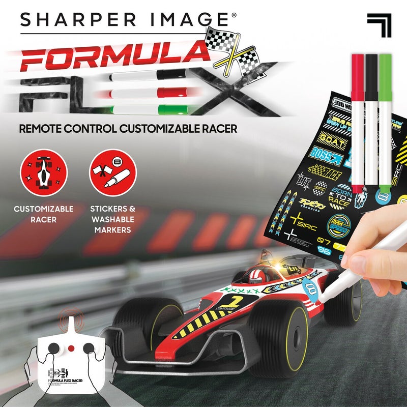 Sharper Image Real Speed Formula Flex Customizable Racer RC Car (Red/White) - Image 4