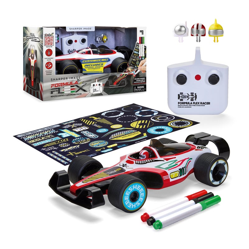 Sharper Image Real Speed Formula Flex Customizable Racer RC Car (Red/White) - Image 2