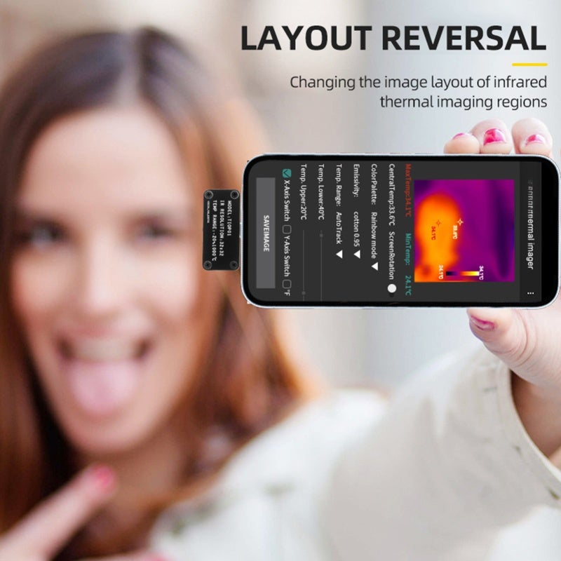 Thermal Imager: 32*32 Resolution Screen, -20℃ To +1000℃ Range - Portable 10g Integrated Design, Image Storage, Multiple Color Modes Thermal Camera For Industrial Electronic Testing, Android 8.0-12 Dev - Image 4