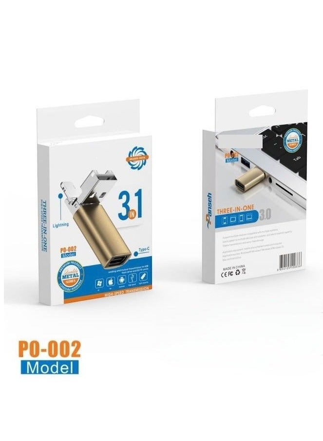 OTG is a smart and modern adapter that combines 3 inputs in one device.