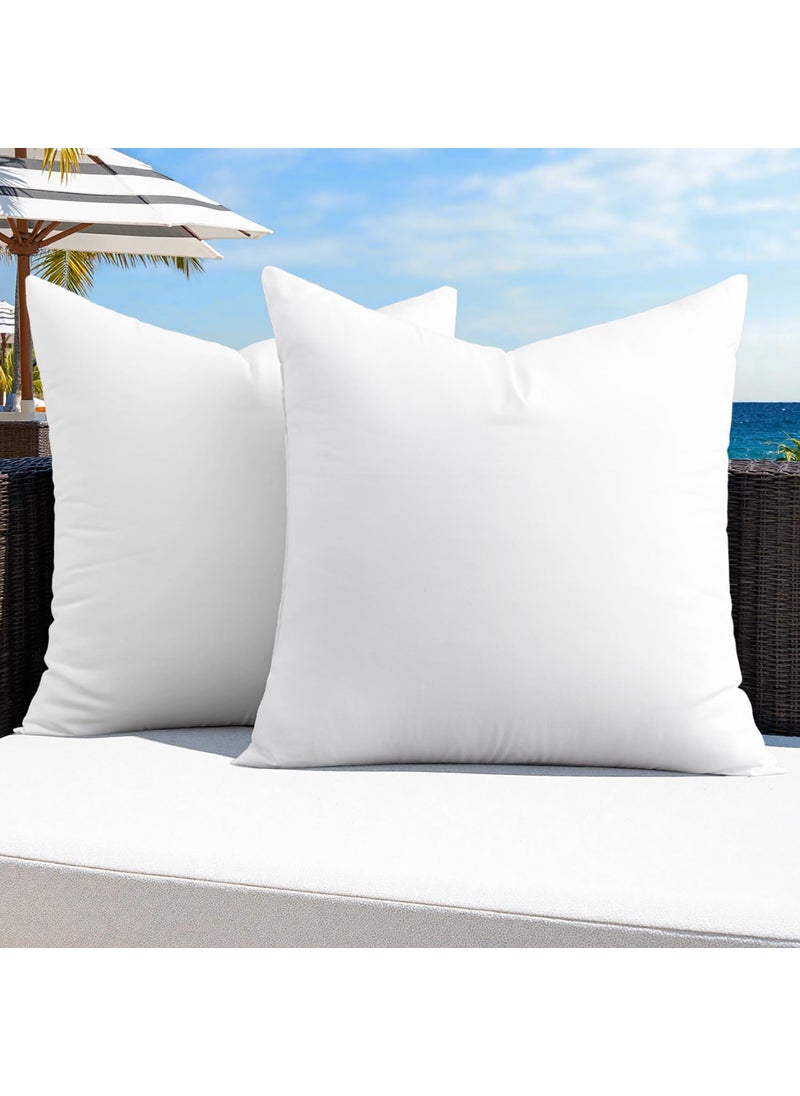 MIULEE MIULEE Pack of 2 20x20 Outdoor Pillow Inserts Outdoor Throw Pillows WaterResistant Decorative Premium Square Pillow Stuffer Sham for Porch Swing Couch Sofa Cushion Patio Furniture 