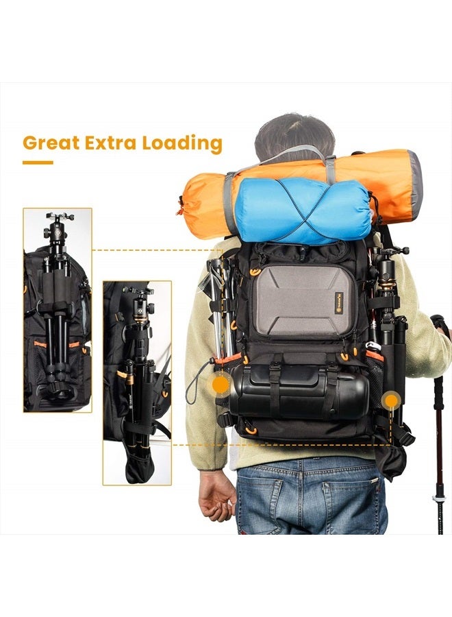TARION Pro 2 Bags in 1 Camera Backpack Large with 15.6" Laptop Compartment Waterproof Rain Cover Extra Large Travel Hiking Camera Backpack DSLR Bag - Image 5