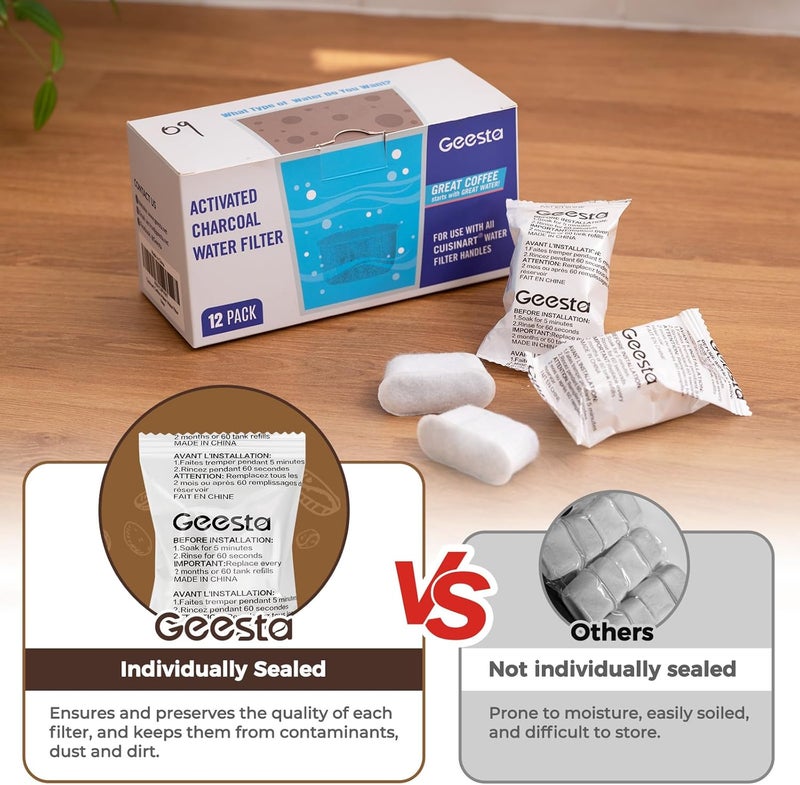 Geesta 12-Pack Replacement Charcoal Water Filters for Use with Cuisinart coffee machines - Image 5