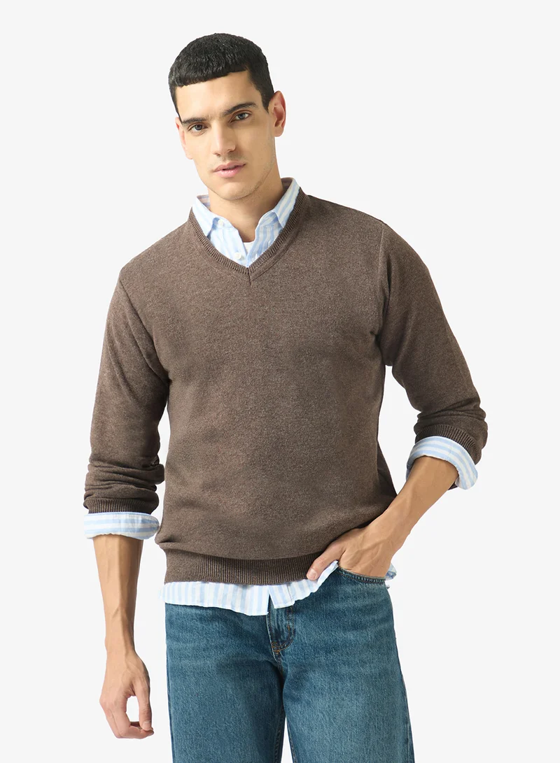 Robert Wood Casual V Neck Pullover Sweater