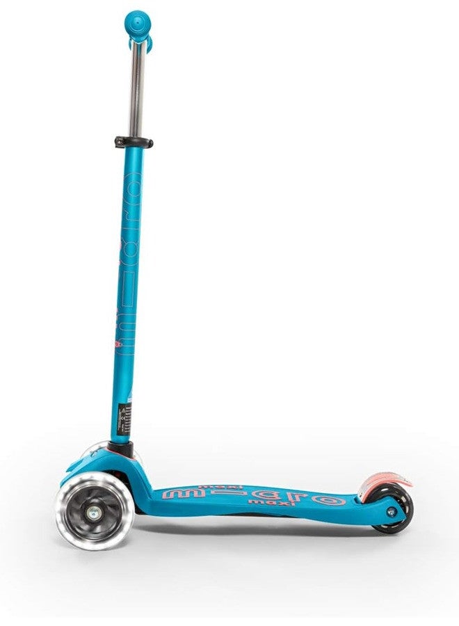 Micro Maxi Deluxe Led Scooter Aqua | Maxi Scooter | Scooters | Scooter for Boys | Scooter for Kids | Kids Scooter | Outdoor Scooter| Ride on Scooter | Scooter for Girls - Image 3