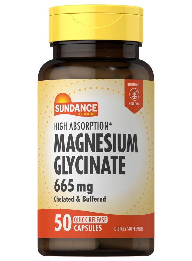 صن دانس كبسولات Sundance Magnesium Glycinate | 665 مجم | 50 حبة سريعة الإطلاق | مكمل غذائي خالٍ من الكائنات المعدلة وراثيًا والغلوتين - Image 1