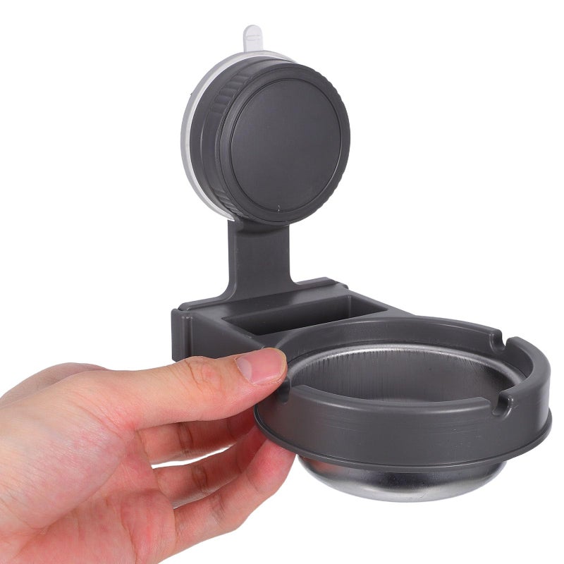 حامل منفضة سجائر مثبت على الحائط بكؤوس شفط مع وعاء رماد معدني قابل للإزالة للحمام وغرفة المعيشة - Image 5