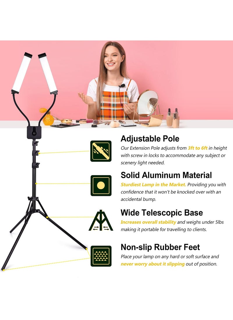 XiuWoo Photography Lights Lamp, Dimmable Esthetician Light for Lash Extensions with Tripod Stand and Phone Holder, Floor Lamp, Lash Light for Makeup, Tattoo, Photography, Selfie, Video Recording  - Image 5