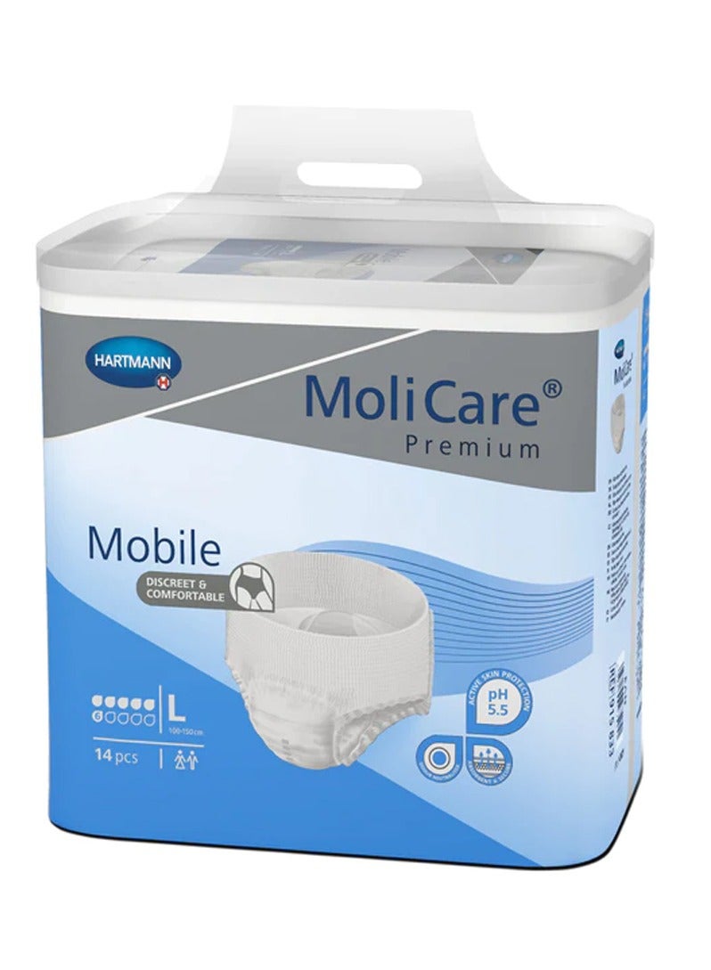 Molicare Premium Mobile Adults urine and faecal incontinence wear 14-Pieces large