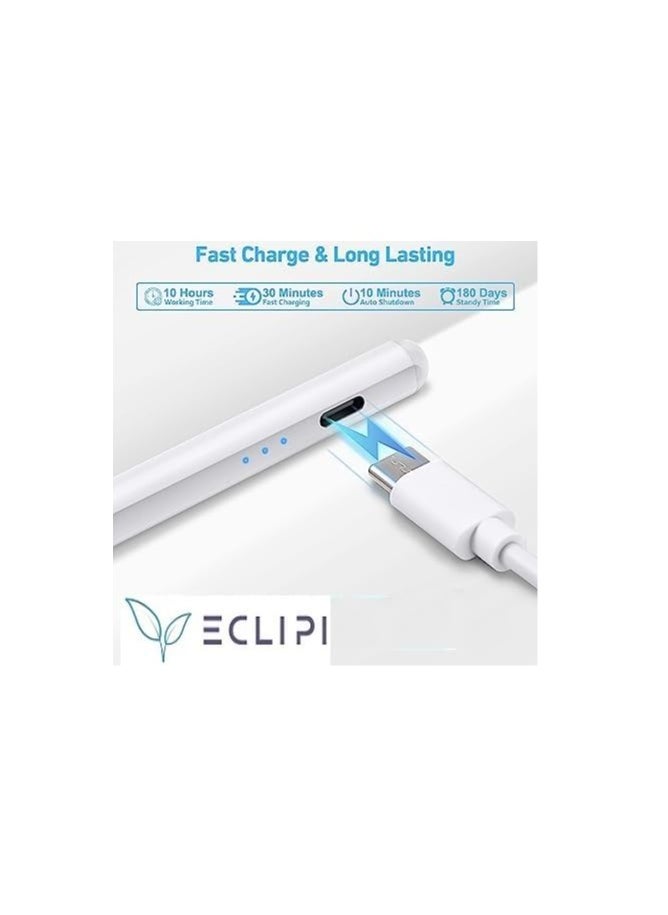 Generic - Fast Charging Active Stylus Pen with Tilt Sensor Universal for Apple iPad/Pro/Air/iPhone/iOS/Android/Microsoft/Samsung/Lenovo Writing Tablet - Laser Head (White) - Image 1
