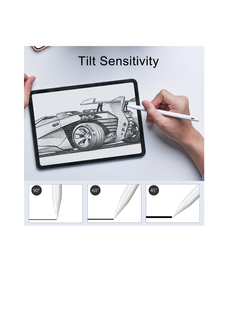 Generic - Fast Charging Active Stylus Pen with Tilt Sensor Universal for Apple iPad/Pro/Air/iPhone/iOS/Android/Microsoft/Samsung/Lenovo Writing Tablet - Laser Head (White) - Image 1