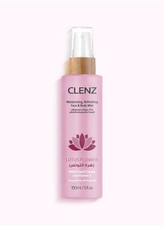 CLENZ Mmloisturizing Refreshing Face, Body And Hair Mist With Witch Hazel Extract And Vitamin E, Lotus Flower - 150ml  - Image 2