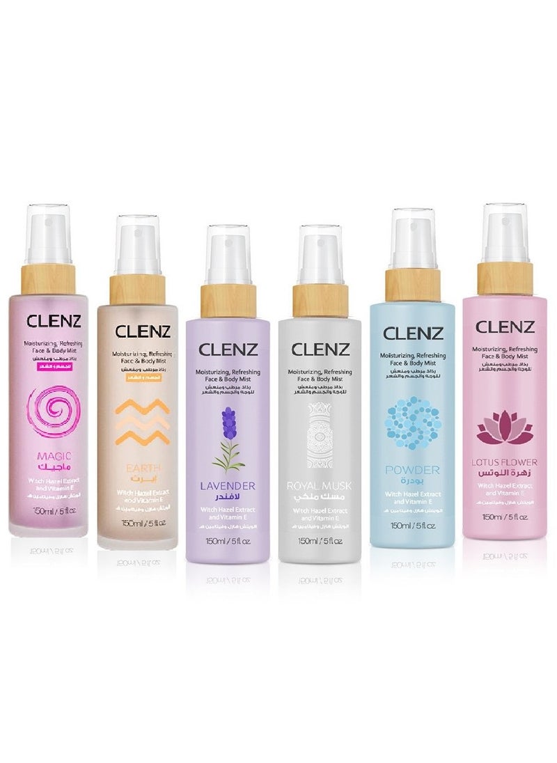 CLENZ - Mmloisturizing Refreshing Face, Body And Hair Mist With Witch Hazel Extract And Vitamin E, Lotus Flower - 150ml - Image 1