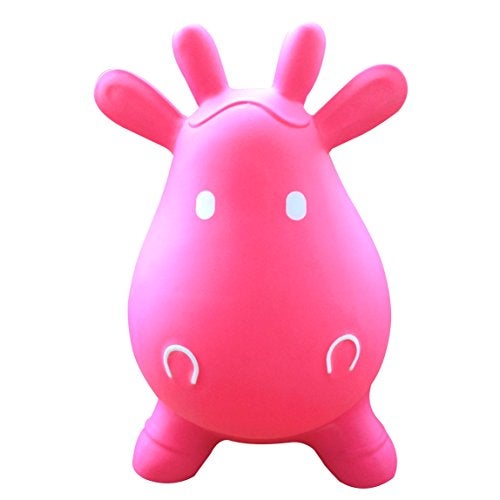 AppleRound Inflatable Rideon Bouncy Animal Hopper Horse Cow or Unicorn Kids Space Hopper Bouncer with Hand Pump Jumping Toy for IndoorOutdoor Play - Image 1