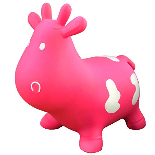 AppleRound Inflatable Rideon Bouncy Animal Hopper Horse Cow or Unicorn Kids Space Hopper Bouncer with Hand Pump Jumping Toy for IndoorOutdoor Play - Image 5