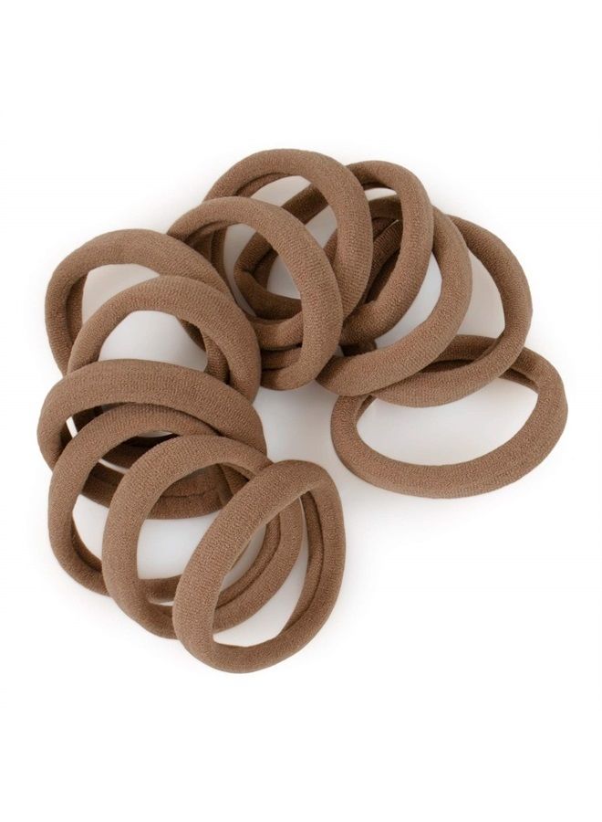 Cyndibands رباطات شعر بدون seams بني فاتح - ناعمة جدًا ومرنة من قماش النايلون - عبوة 12 قطعة - Image 1