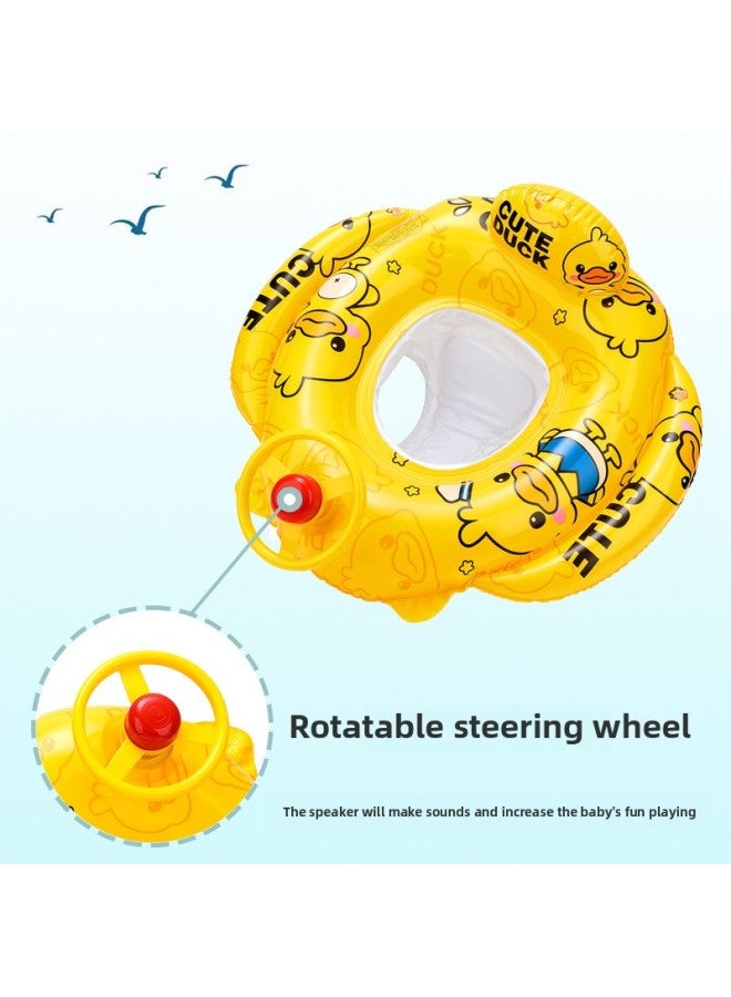 general Yellow Duck Children's Swimming Ring Baby's Seat Ring For Boys And Girls Underarm Ring Thickened Arm Ring Infant Float Ring Life Buoy-After Inflation, The Inner Diameter:60-handle Cotton Pants Pocke - Image 4