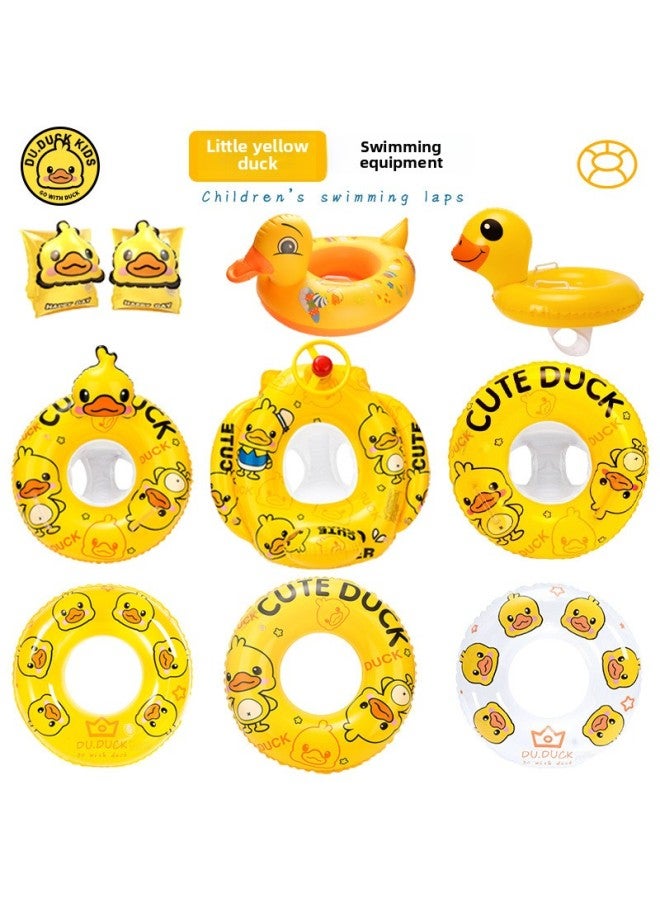 general Yellow Duck Children's Swimming Ring Baby's Seat Ring For Boys And Girls Underarm Ring Thickened Arm Ring Infant Float Ring Life Buoy-After Inflation, The Inner Diameter:60-handle Cotton Pants Pocke - Image 2
