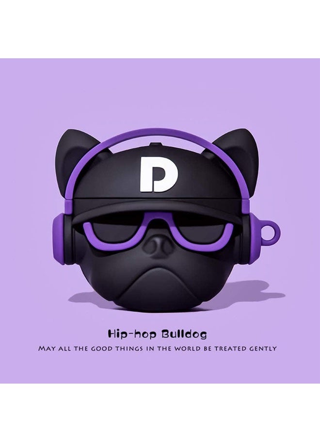3D Cartoon Cute Silicone Earbuds Cover for AirPods Pro 2nd Generation Case Compatible with Airpods Pro Case 2nd/1st Gen (2023/2022/2019) - Hip-hop Bulldog - Image 2