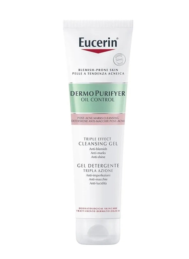 Eucerin Dermo Purifyer Oil Control Triple Effect Cleansing Gel Anti Blemish Anti Marks Anti Shine with Salicylic Acid 