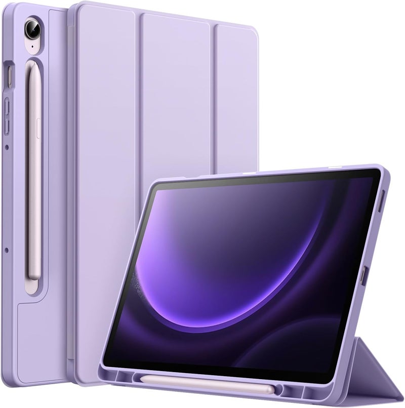 Jetech Case For Samsung Galaxy Tab S10 Lite / S10 Fe / S9 Fe 10.9-Inch With S Pen Holder, Soft Tpu Tri-Fold Stand Protective Tablet Cover, Support S Pen Charging, Auto Wake/Sleep Light Purple - Image 1