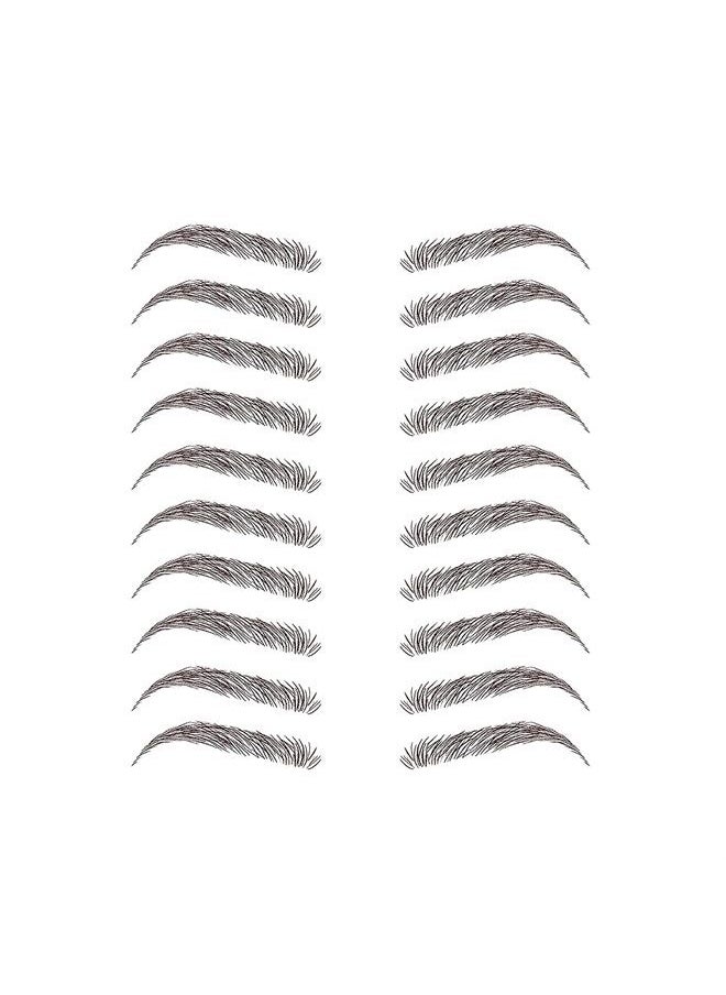 Neva Nude Instant Eyebrows 10 Pairs, Dark Brown/Black Temporary Eyebrows | Easy Application & Long Lasting | Waterproof (Hot Professor)  - Image 1
