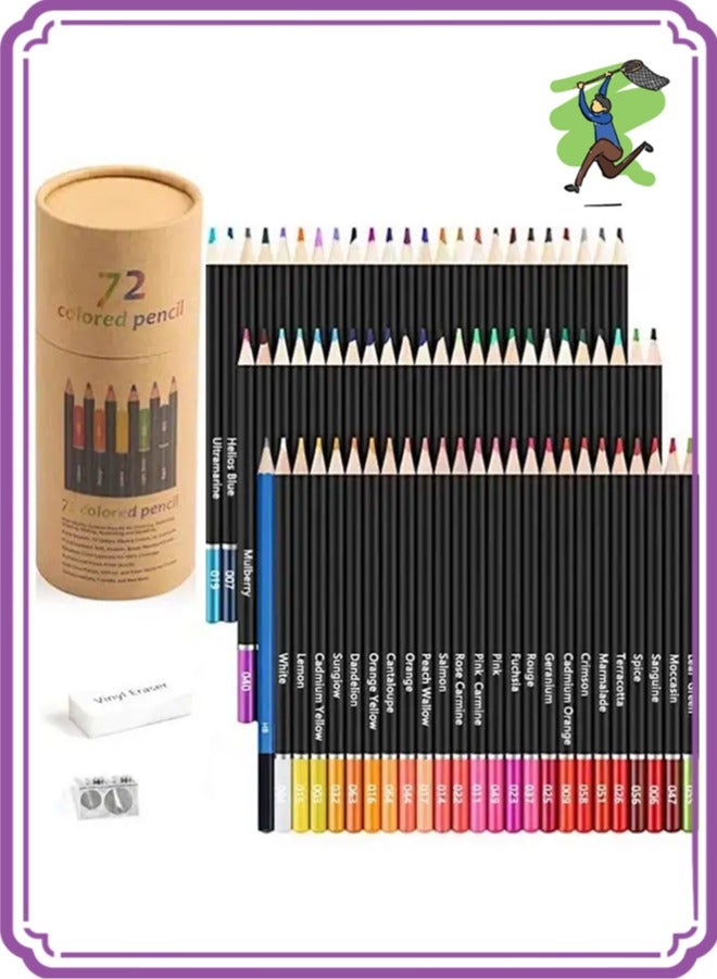 كالور أقلام تلوين من KALOUR لكتاب التلوين للكبار، مجموعة من 72 لونًا، فنانين ناعمين مع لون نابض بالحياة، مثالية لرسم تظليل الرسم، أقلام تلوين للكبار والمبتدئين والأطفال - Image 1