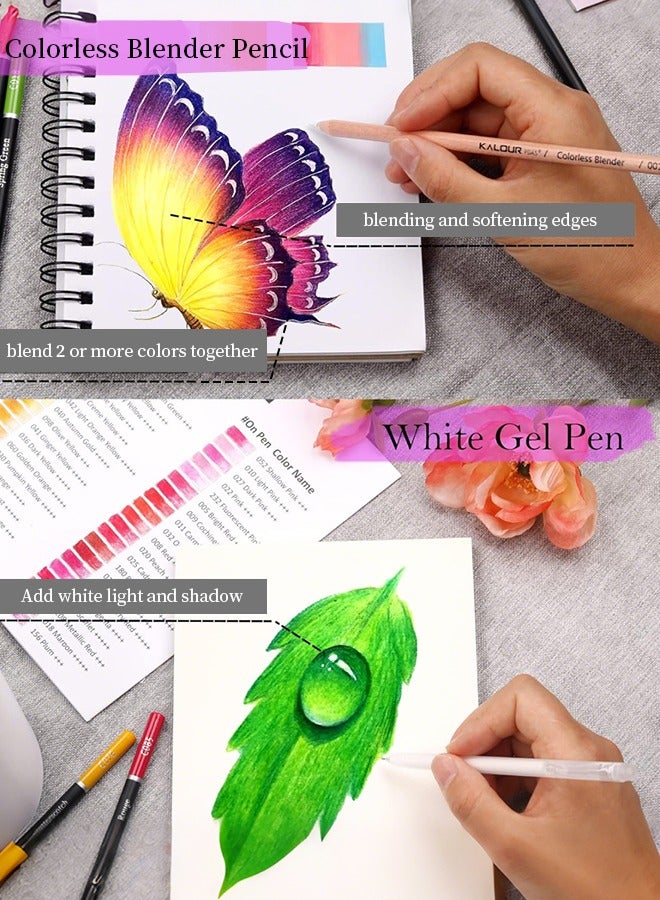 كالور أقلام تلوين من KALOUR لكتاب التلوين للكبار، مجموعة من 72 لونًا، فنانين ناعمين مع لون نابض بالحياة، مثالية لرسم تظليل الرسم، أقلام تلوين للكبار والمبتدئين والأطفال - Image 3