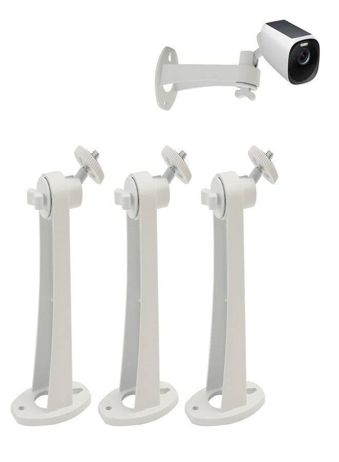 Buwesru 3Pack Extremely Long 6 inches Camera Mount Compatible with eufyCam 2C/2C Pro, 3C/S300, 3/S330, Also for SoloCam S220/C210, Adjustable Wall Mount Brackets Indoor/Outdoor - White - Image 1