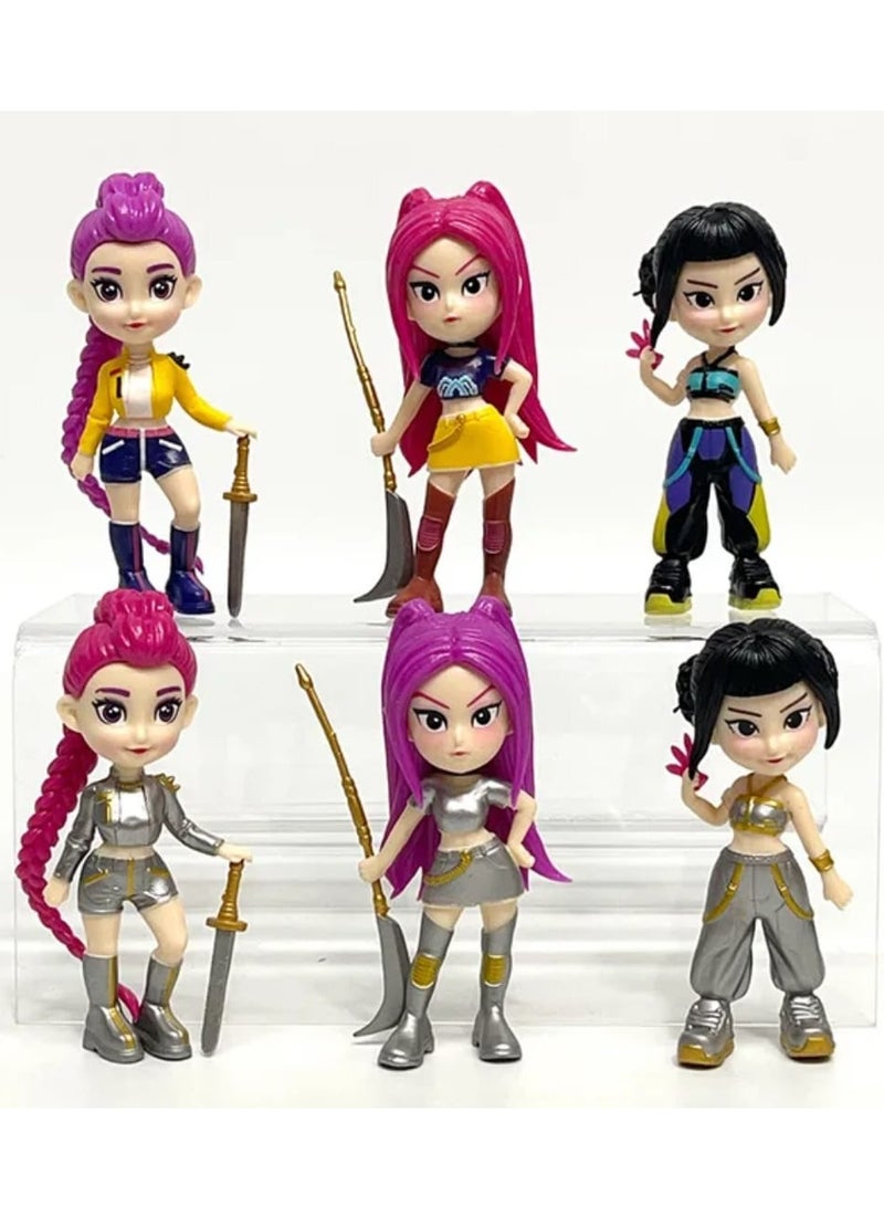KPop Demon Hunters Figures Kpop Demon Hunters Action Figure Home Decor Desk Ornament For Hunters Fans 6pcs set secret - Image 1
