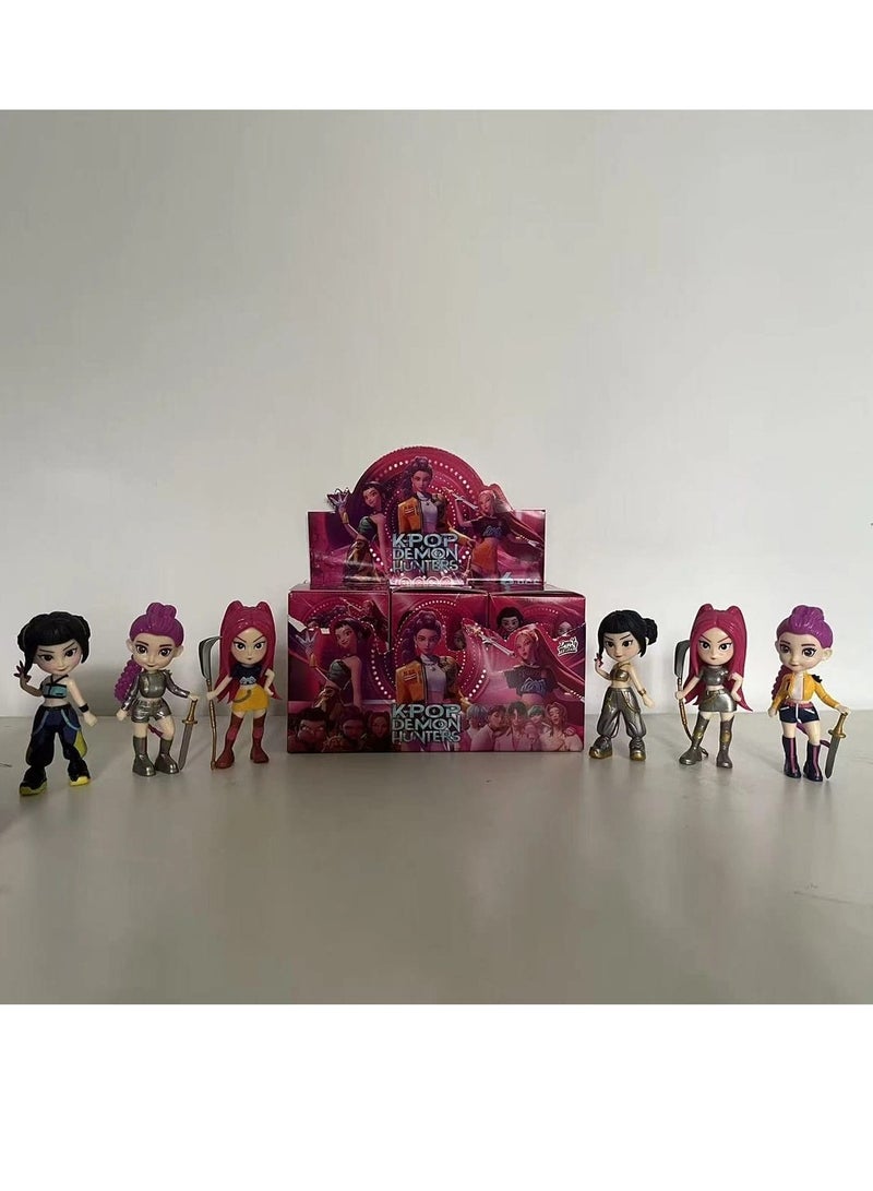 KPop Demon Hunters Figures Kpop Demon Hunters Action Figure Home Decor Desk Ornament For Hunters Fans 6pcs set secret - Image 5