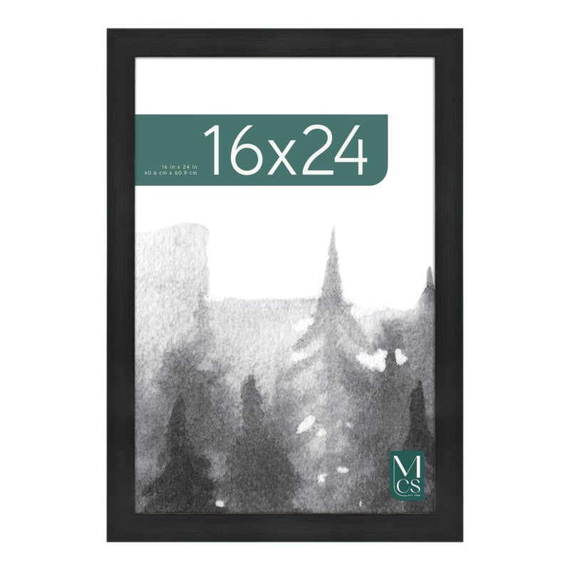 MCS Museum Poster Frame 16x24 Onyx Woodgrain Vertical  Horizontal Wall Hanging Large Picture Frame for Photos Posters  Art Prints 1Pack