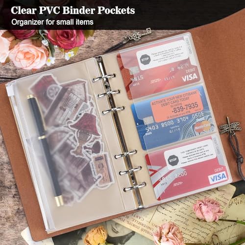 Invite Enterprise Invite Vintage Refillable Journal, Premium Leather Traveler Notebook Sketchbooks Classic Diary Planner with Blank Pages and Zipper Pocket (Leather Journal-Pink Flowers) - Image 3