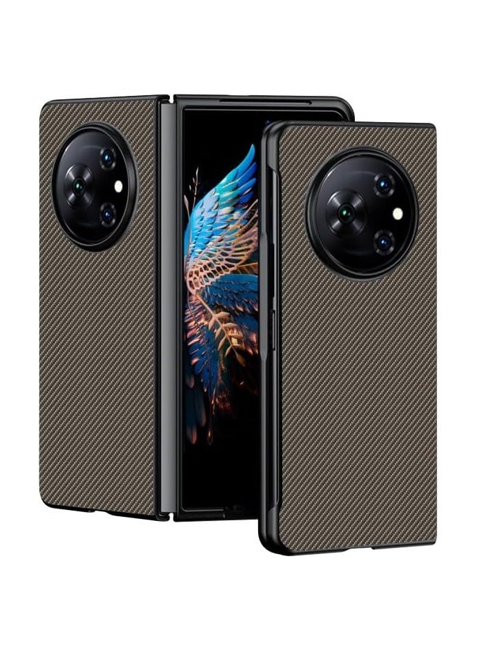 Tecno Phantom V Fold 5G Protective Shockproof Capa Case Ultra Thin Carbon Fiber Texture Leather Phone Cover for Phantom V Fold - Image 1