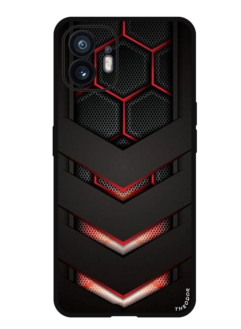 Theodor Protective Case Anti Scratch Shock Proof Bumper Cover For Nothing Phone (2) red & black - Image 1